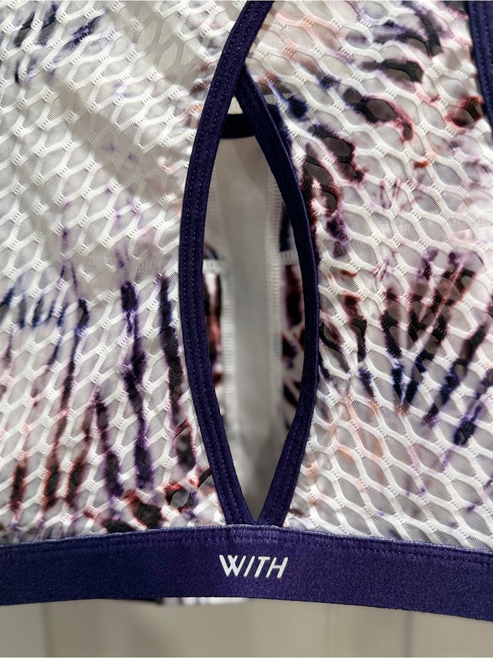 Peloton x WITH Tie-Dye Sports Bra | Medium | Removable Pads | Mesh Racerback - Picture 7 of 8
